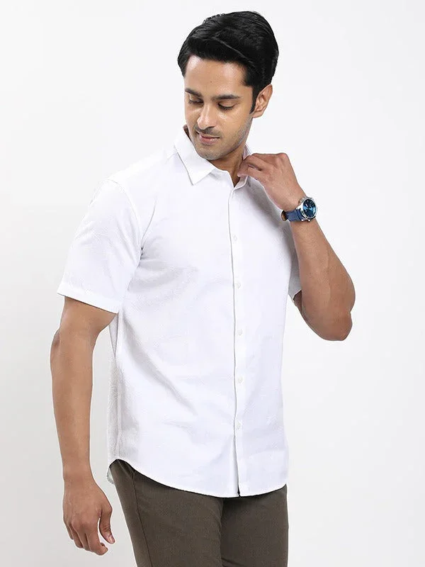 Men's Solid Half Sleeves Cotton Blend Shirt - Image 7