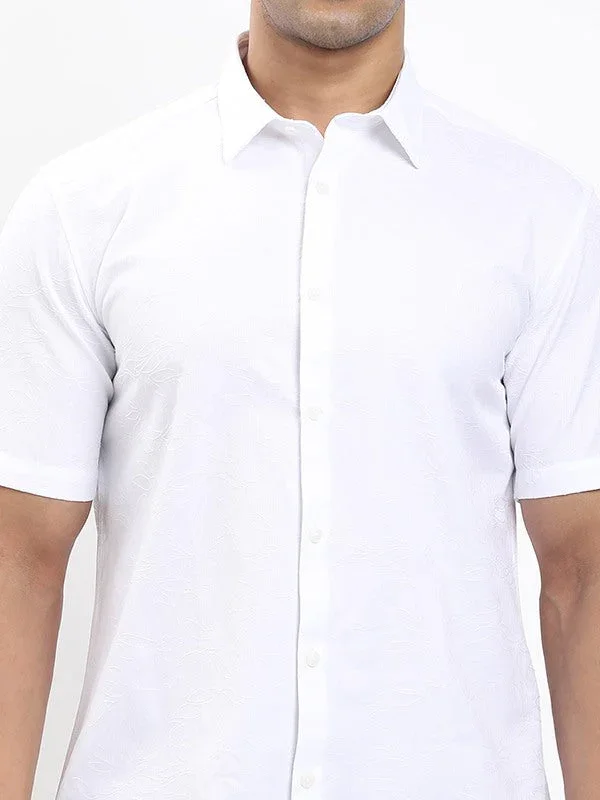 Men's Solid Half Sleeves Cotton Blend Shirt - Image 8