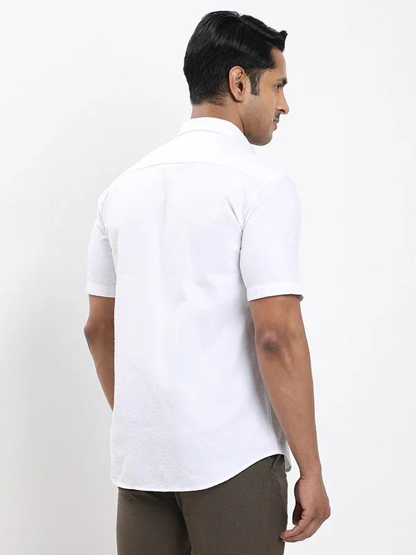 Men's Solid Half Sleeves Cotton Blend Shirt - Image 9