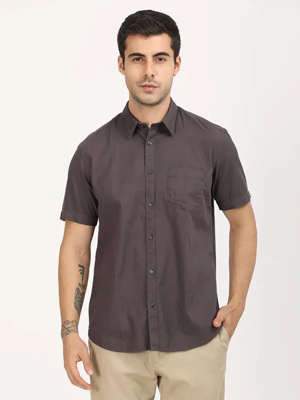 Men's Solid Half Sleeves Cotton Shirt
