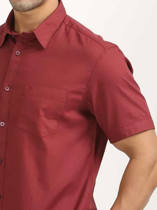 Men's Solid Half Sleeves Cotton Shirt - Image 12