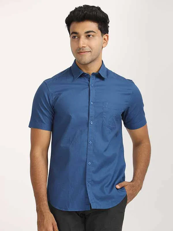 Men's Solid Half Sleeves Cotton Shirt - Image 15