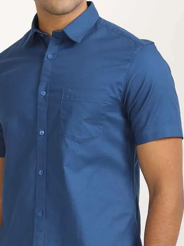 Men's Solid Half Sleeves Cotton Shirt - Image 16