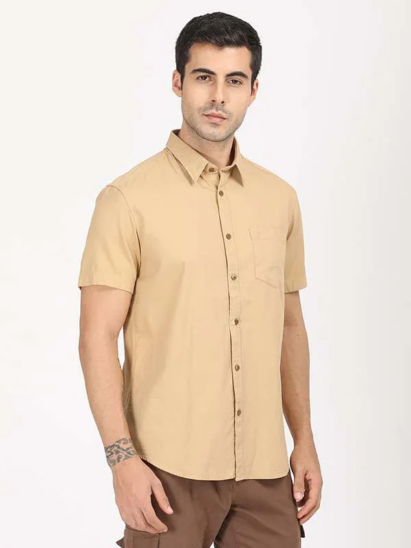 Men's Solid Half Sleeves Cotton Shirt - Image 20