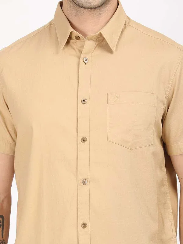 Men's Solid Half Sleeves Cotton Shirt - Image 21