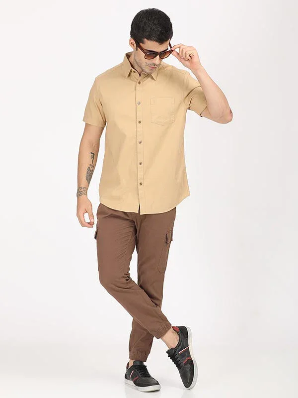 Men's Solid Half Sleeves Cotton Shirt - Image 22