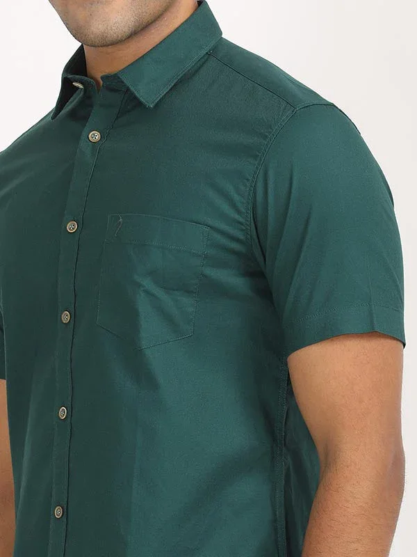 Men's Solid Half Sleeves Cotton Shirt - Image 25
