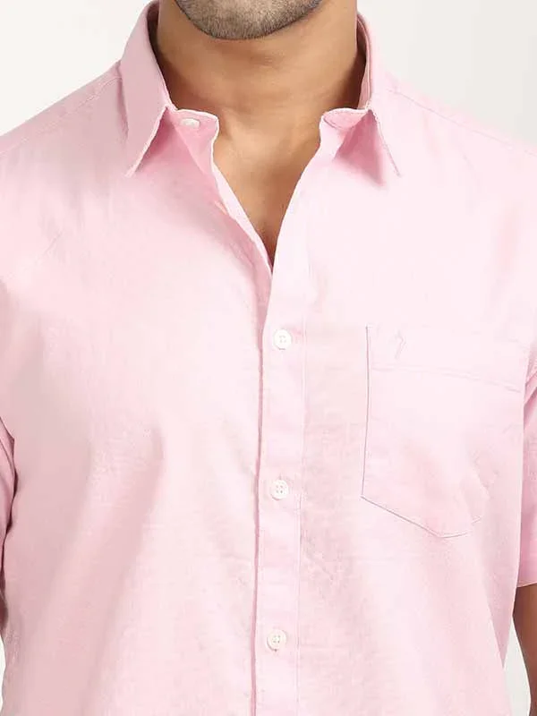 Men's Solid Half Sleeves Cotton Shirt - Image 30