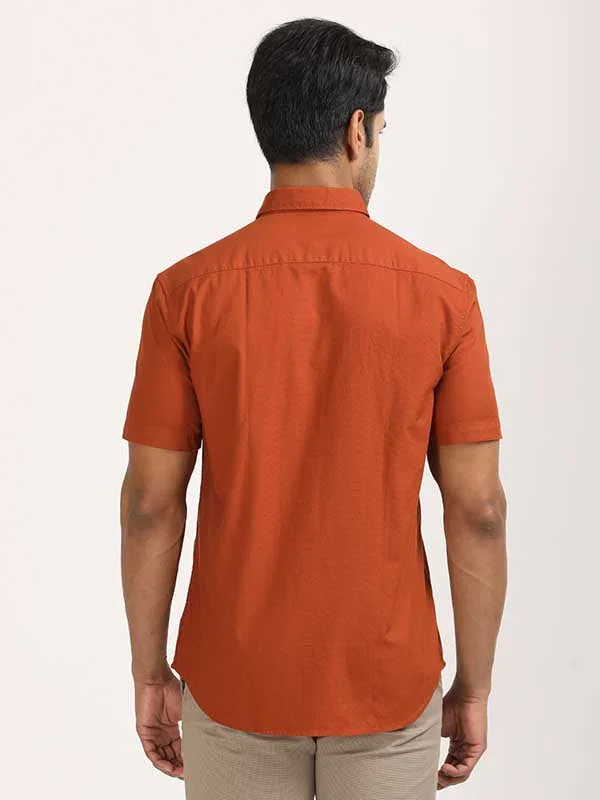 Men's Solid Half Sleeves Cotton Shirt - Image 36