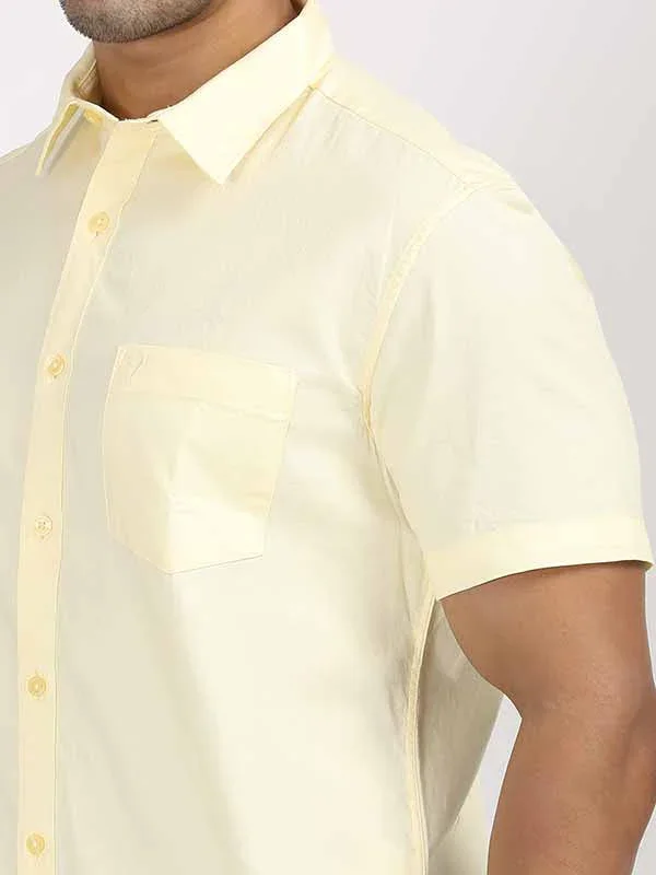 Men's Solid Half Sleeves Cotton Shirt - Image 38