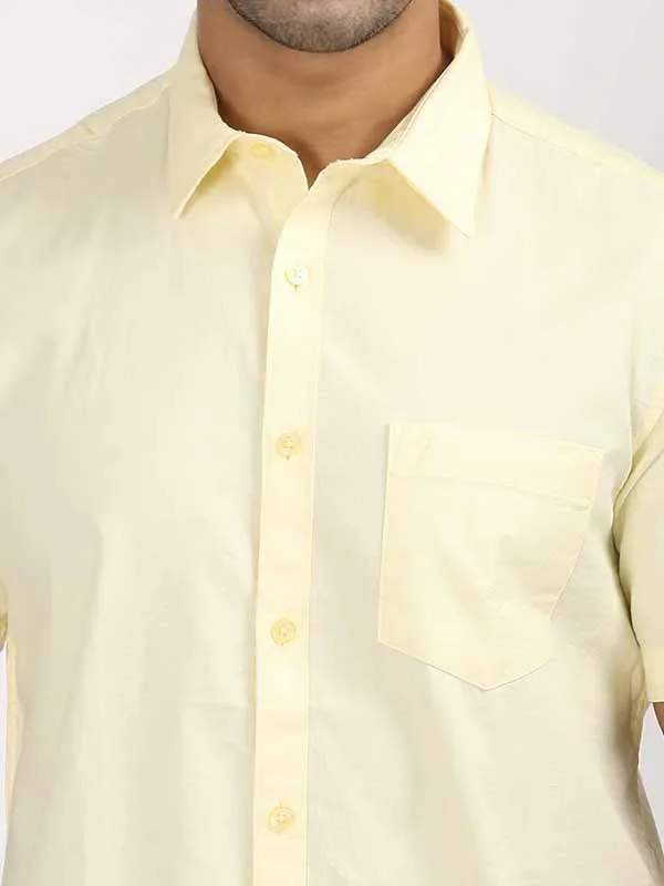 Men's Solid Half Sleeves Cotton Shirt - Image 39