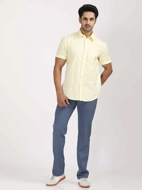 Men's Solid Half Sleeves Cotton Shirt - Image 40