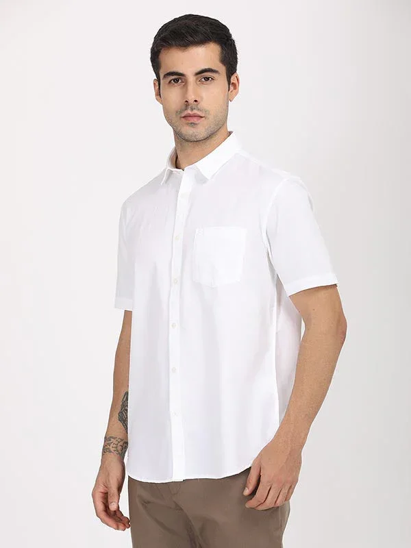Men's Solid Half Sleeves Cotton Shirt - Image 7