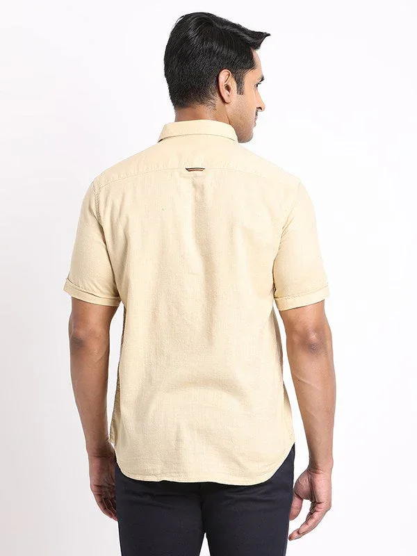 Men's Solid Half Sleeves Cotton Shirt - Image 4