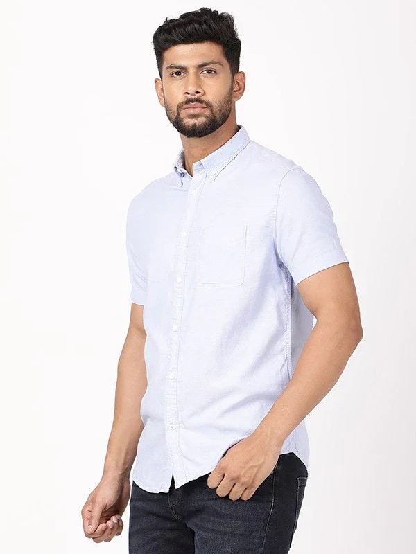 Men's Solid Half Sleeves Cotton Shirt - Image 2