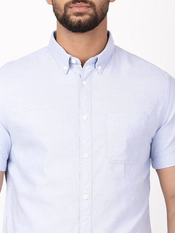 Men's Solid Half Sleeves Cotton Shirt - Image 3