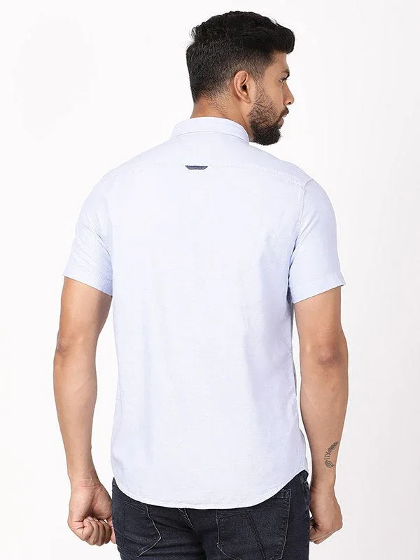 Men's Solid Half Sleeves Cotton Shirt - Image 4
