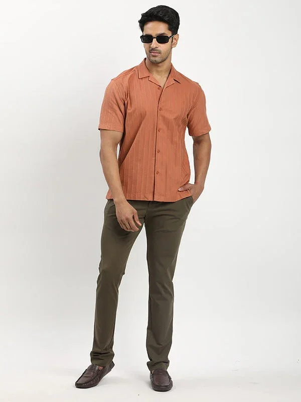Men's Solid Half Sleeves Cotton Shirt - Image 4