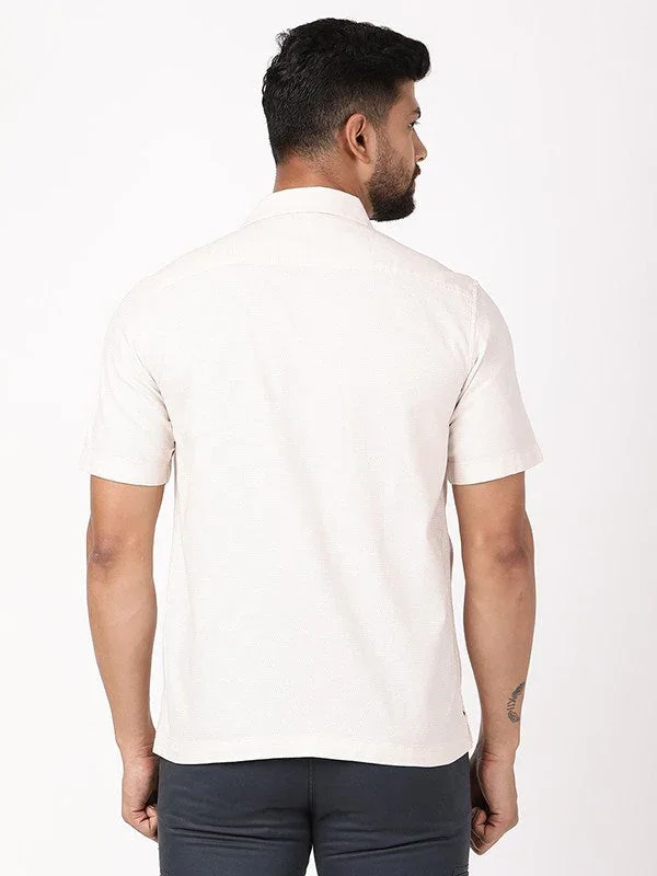 Men's Solid Half Sleeves Cotton Shirt - Image 4