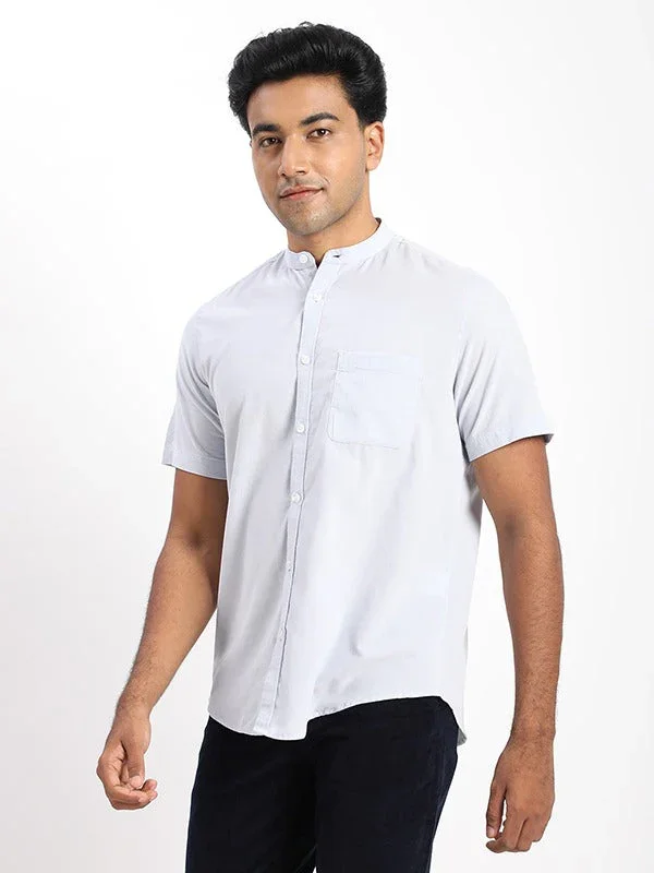 Men's Solid Half Sleeves Cotton Shirt - Image 7
