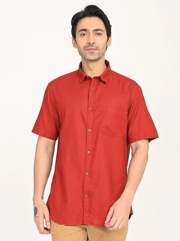 Men's Solid Half Sleeves Cotton Shirt