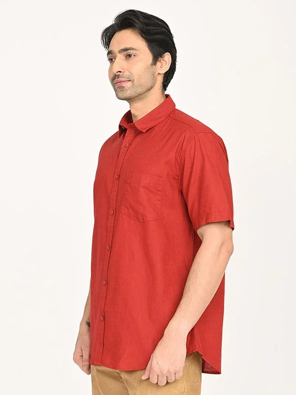 Men's Solid Half Sleeves Cotton Shirt - Image 2