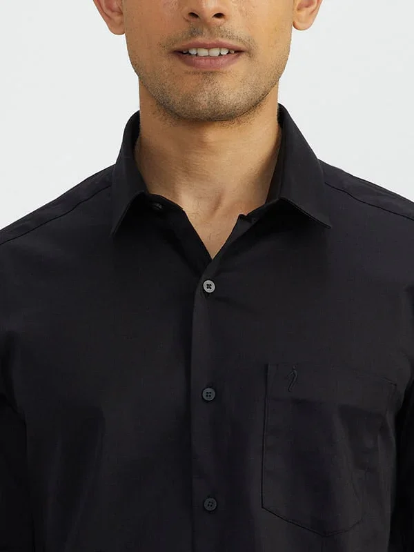 Men's Solid Half Sleeves Cotton Stretch Shirt - Image 3