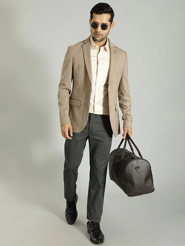 Men's Solid Half Sleeves Cotton Stretch Shirt - Image 9