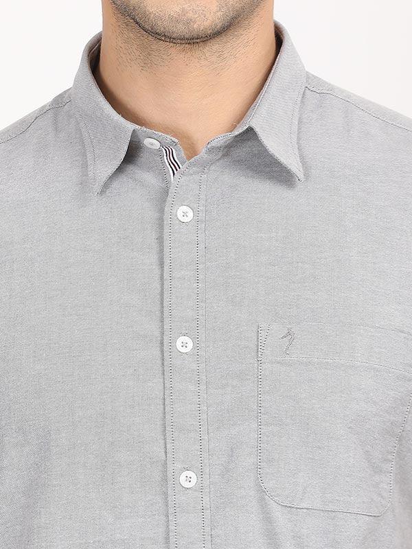 Men's Solid Half Sleeves Cotton Stretch Shirt - Image 13