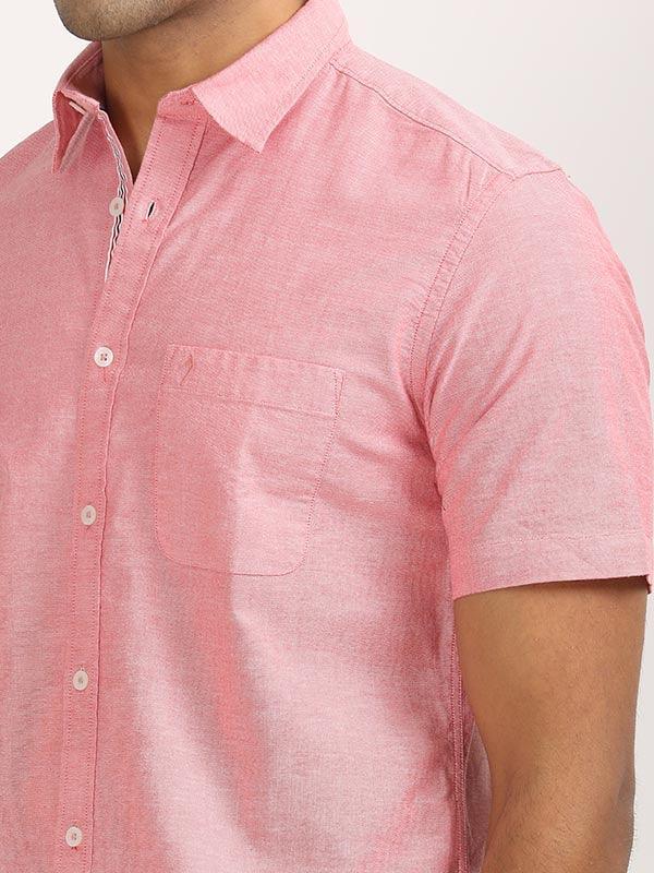 Men's Solid Half Sleeves Cotton Stretch Shirt - Image 17