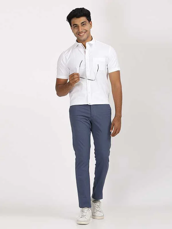 Men's Solid Half Sleeves Cotton Stretch Shirt - Image 23