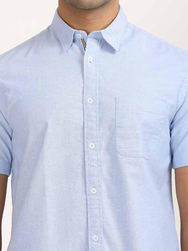Men's Solid Half Sleeves Cotton Stretch Shirt - Image 28