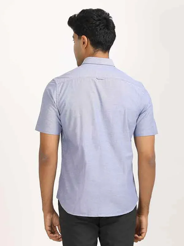Men's Solid Half Sleeves Cotton Stretch Shirt - Image 35