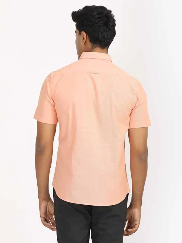 Men's Solid Half Sleeves Cotton Stretch Shirt - Image 39