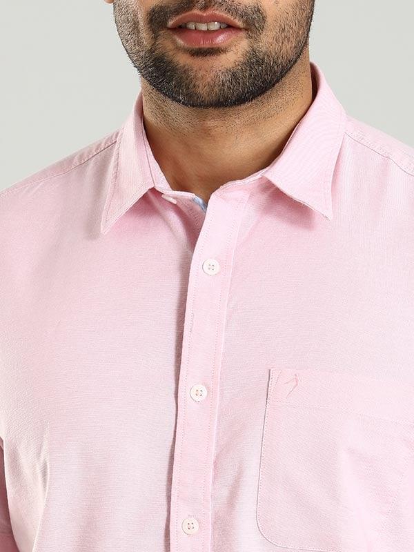 Men's Solid Half Sleeves Cotton Stretch Shirt - Image 12