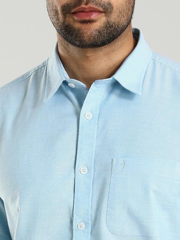 Men's Solid Half Sleeves Cotton Stretch Shirt - Image 16