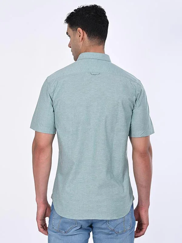 Men's Solid Half Sleeves Cotton Stretch Shirt - Image 24