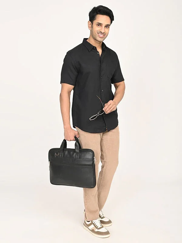 Men's Solid Half Sleeves Linen Blend Shirt - Image 5