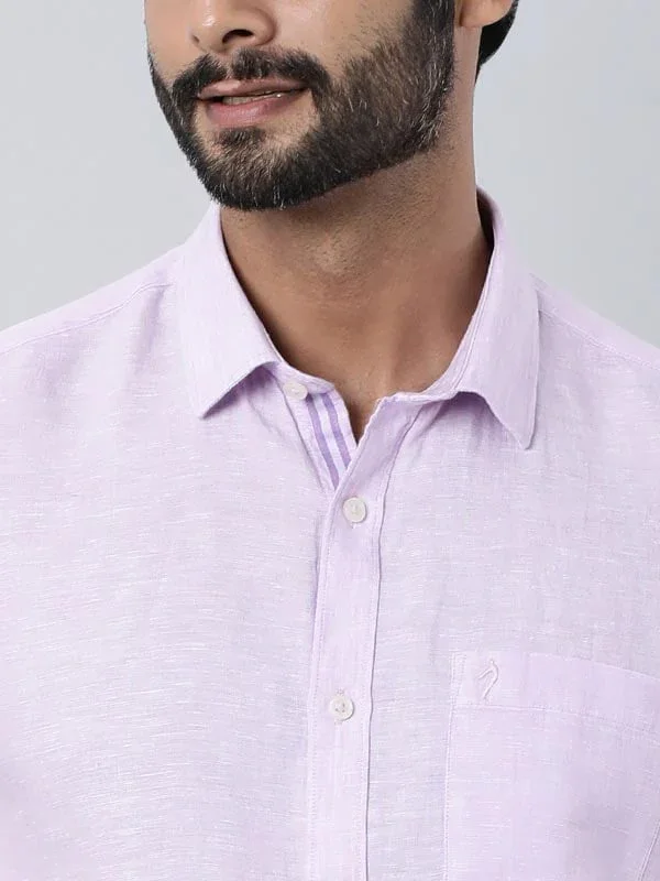 Men's Solid Half Sleeves Linen Shirt - Image 7