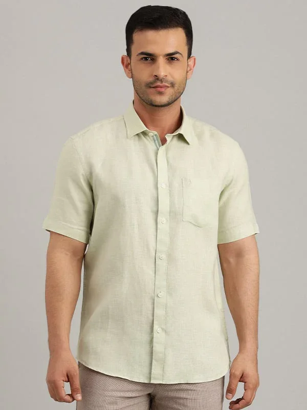 Men's Solid Half Sleeves Linen Shirt - Image 10