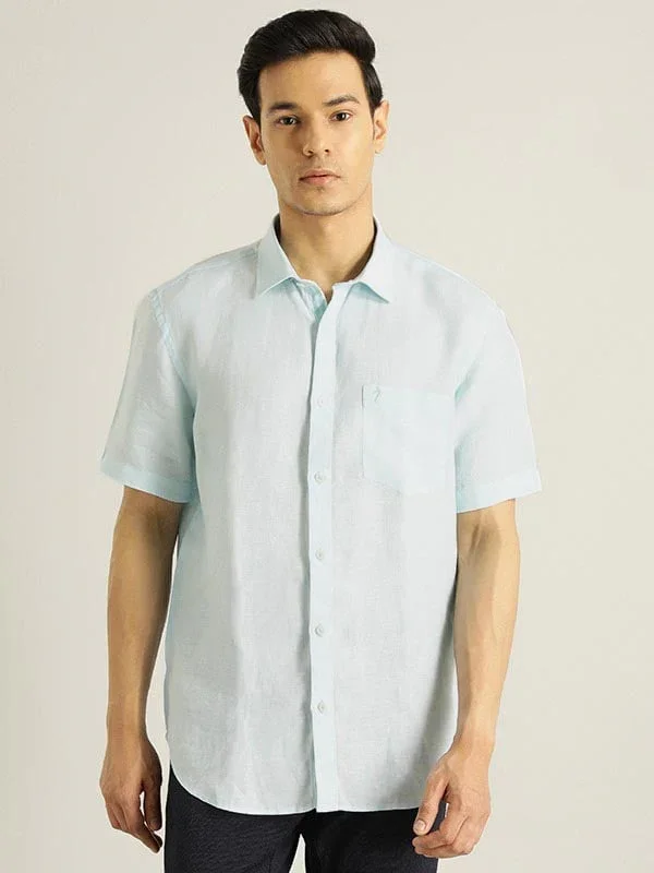 Men's Solid Half Sleeves Linen Shirt