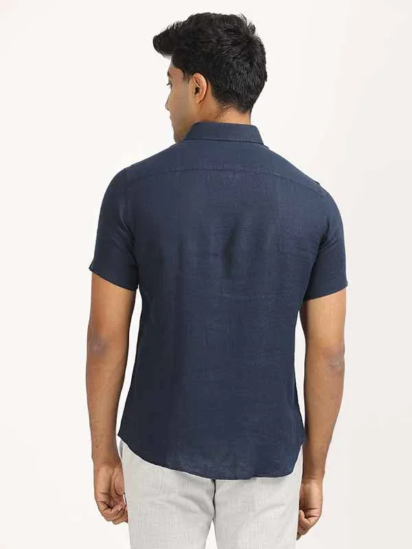 Men's Solid Half Sleeves Linen Shirt - Image 10