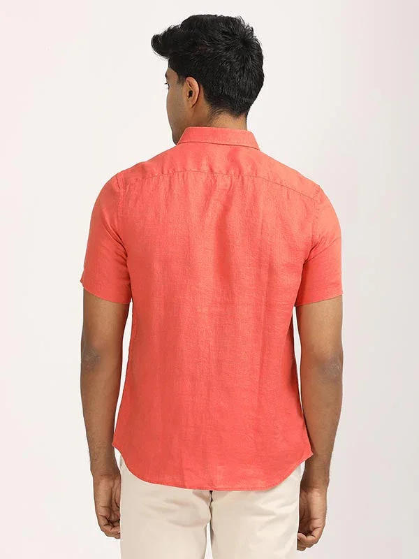 Men's Solid Half Sleeves Linen Shirt - Image 24