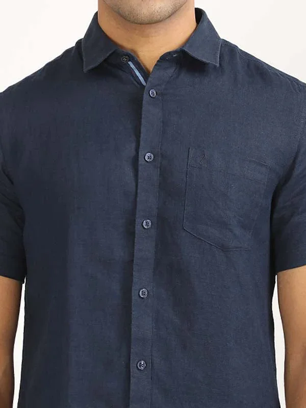 Men's Solid Half Sleeves Linen Shirt - Image 8