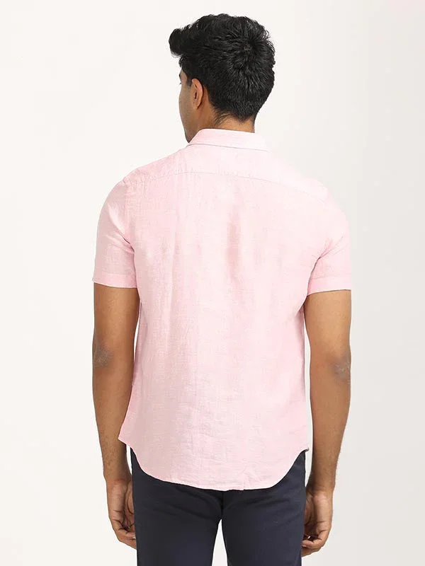 Men's Solid Half Sleeves Linen Shirt - Image 23