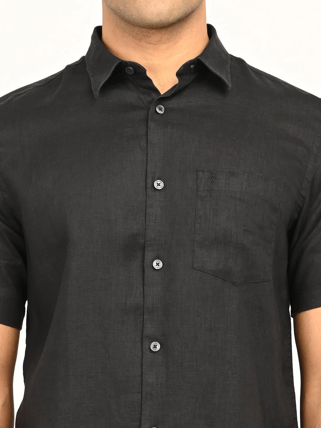 Men's Solid Half Sleeves Linen Shirt - Image 11
