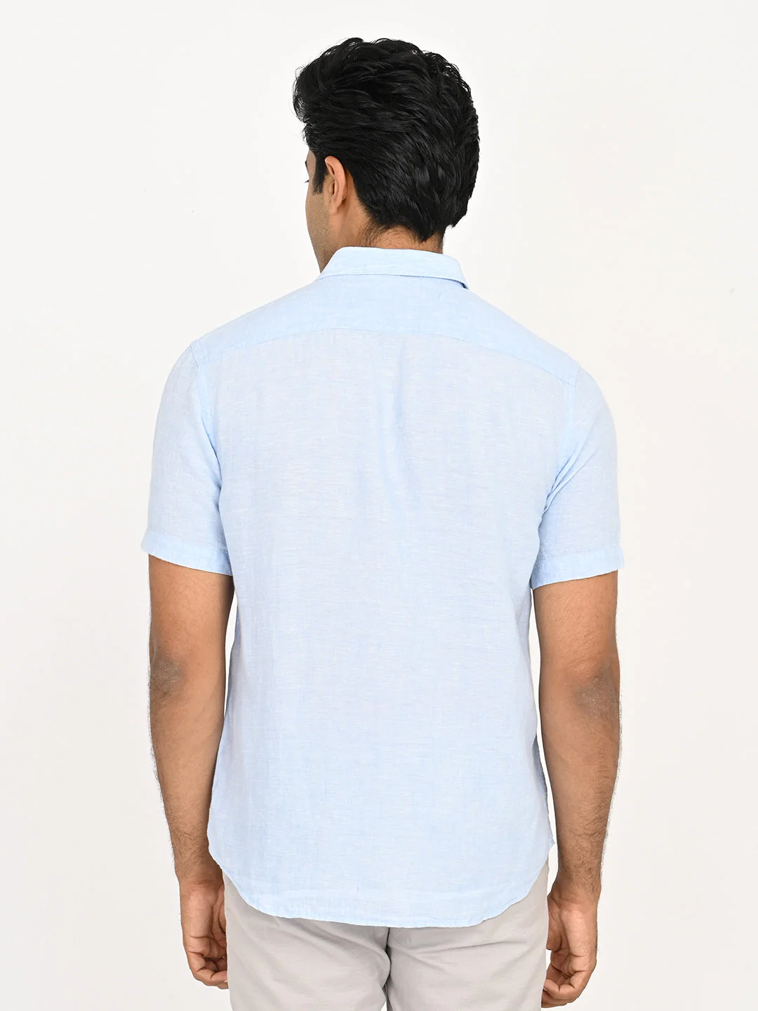 Men's Solid Half Sleeves Linen Shirt - Image 40