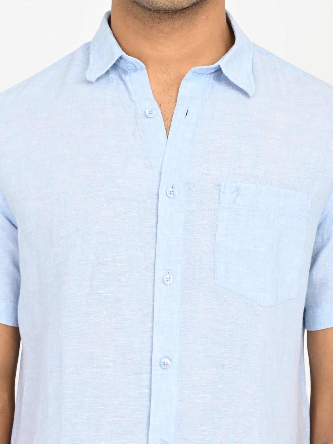 Men's Solid Half Sleeves Linen Shirt - Image 41
