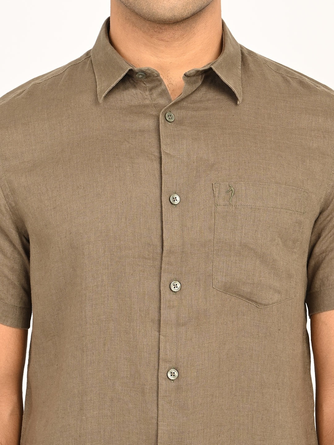Men's Solid Half Sleeves Linen Shirt - Image 65
