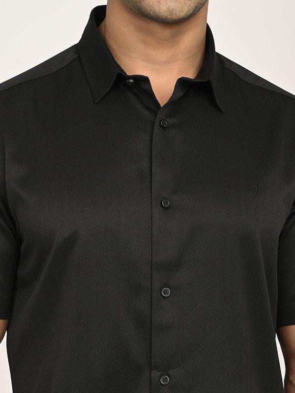 Men's Solid Half Sleeves Polyester Blend Shirt - Image 3